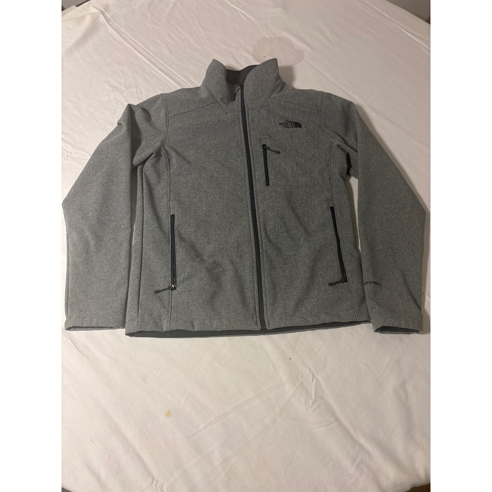 The North Face WindWall Softshell Jacket Mens M Gray Full Zip Outdoor